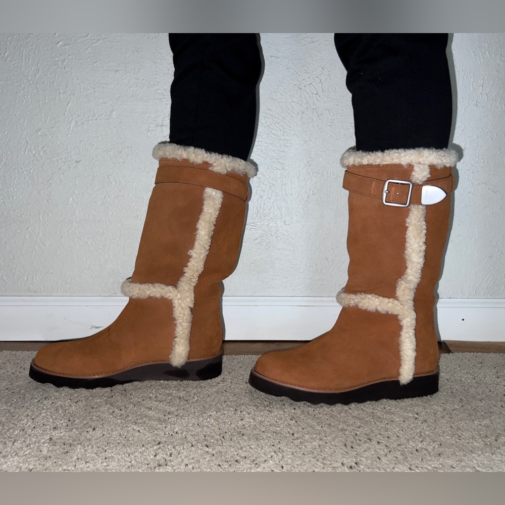 Coach Belmont Suede Womens Boots Saddle